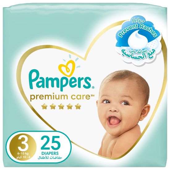 Picture of Pampers Premium Care Diapers Size 3, 6-10kg The Softest Diaper 25pcs