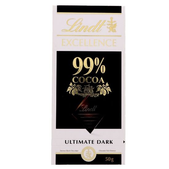 Picture of Lindt Excellence 99% Cocoa Ultimate Dark Chocolate 50g(N)