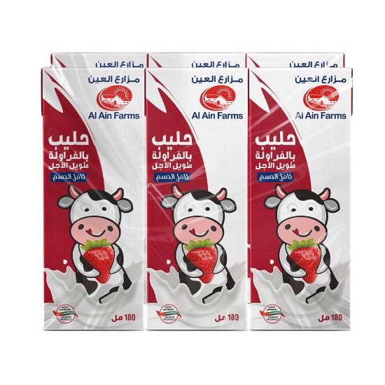 Picture of Al Ain Long Life Strawberry Milk Drink 18 x 180ml(N)