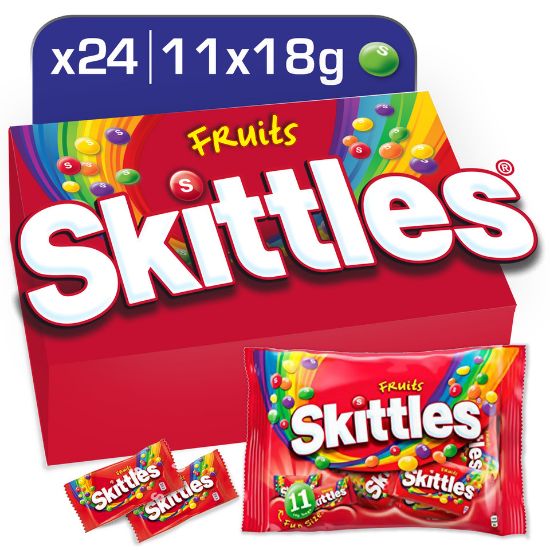 Picture of Skittles Candy Coated Chewy Lens Fruit 11 x 18g(N)