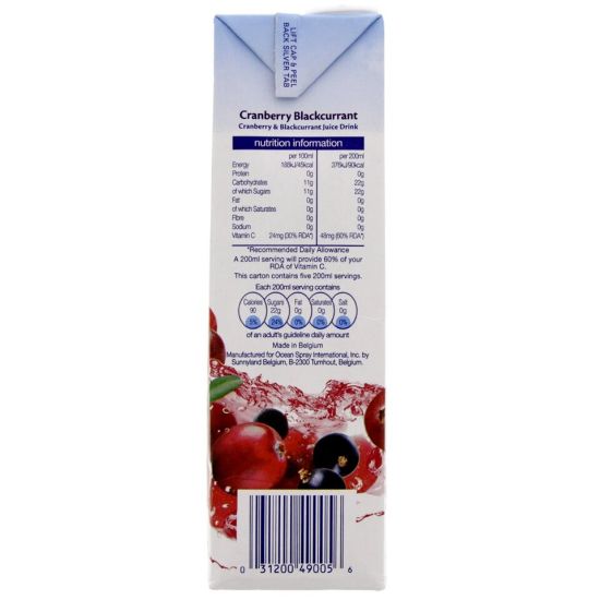 Picture of Ocean Spray Cranberry & Blackcurrant Juice Drink 1Litre(N)