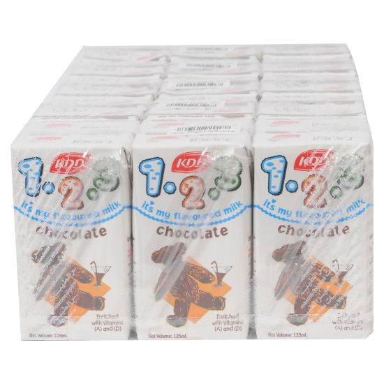 Picture of KDD 1-2-3 Chocolate Flavoured Milk Low Fat 125ml x 6 Pieces(N)