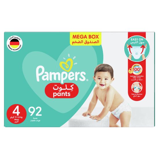 Picture of Pampers Baby-Dry Pants Diapers Size 4, 9-14kg With Stretchy Sides for Better Fit 92pcs