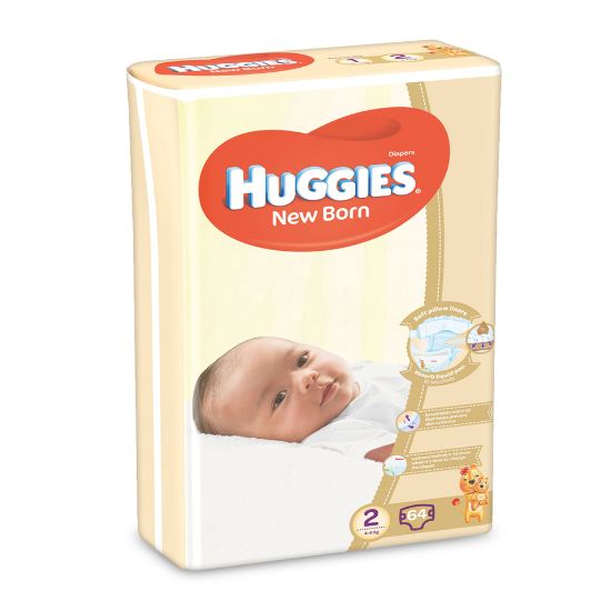 Picture of Huggies New Born Size 2 Value 4-6kg 64pcs