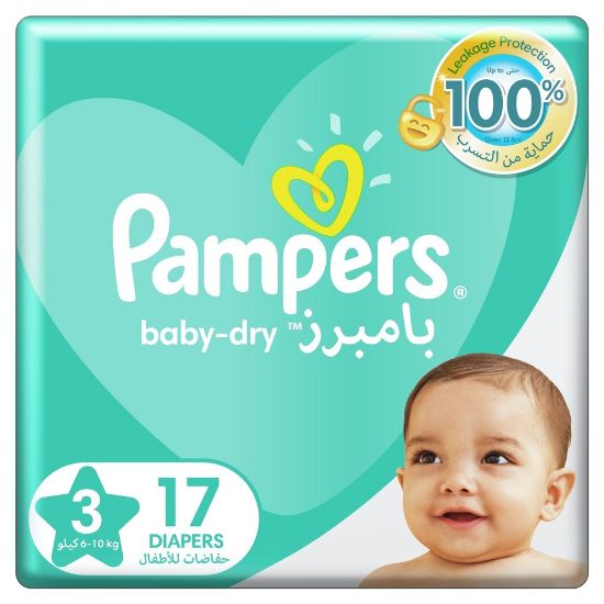 Picture of Pampers Baby-Dry Diapers Size 3, 6-10kg with Leakage Protection 17pcs