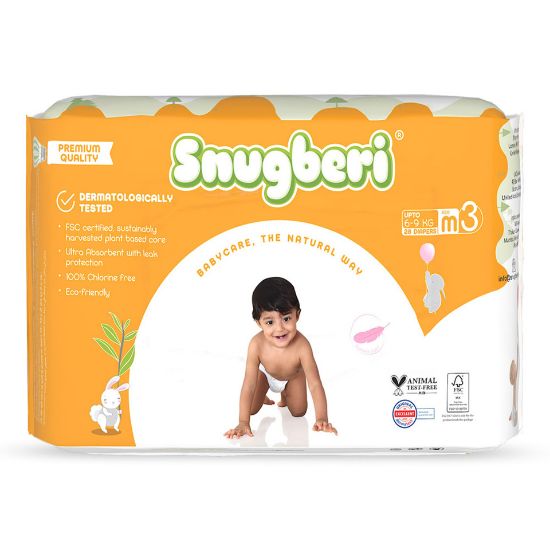 Picture of Snugberi Baby Diaper Size 3, Medium 6-9kg 28pcs