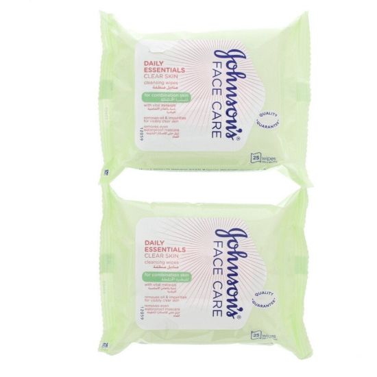 Picture of Johnson's Daily Essentials Clear Skin Cleansing Wipes 25pcs x 2