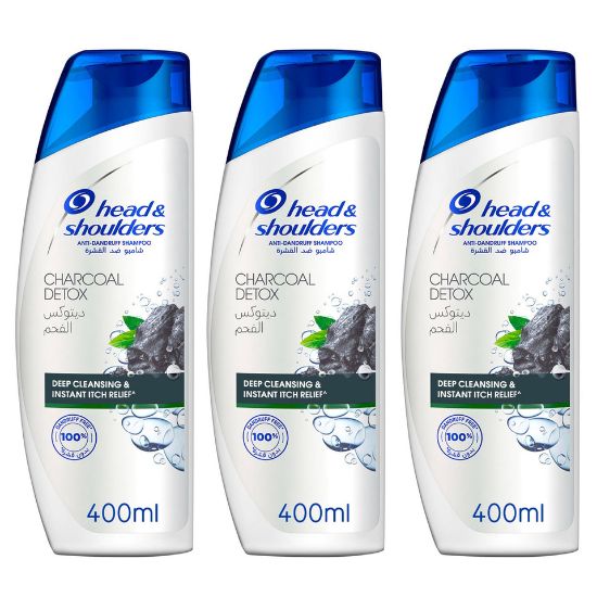 Picture of Head & Shoulders Charcoal Detox Anti-Dandruff Shampoo 3 x 400ml