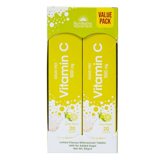 Picture of Sunshine Nutrition Vitamin C Lemon Tablets 2 x 80g