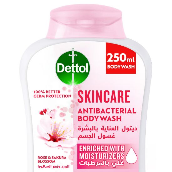 Picture of Dettol Skincare Showergel & Bodywash Rose & Sakura Blossom Fragrance 250ml