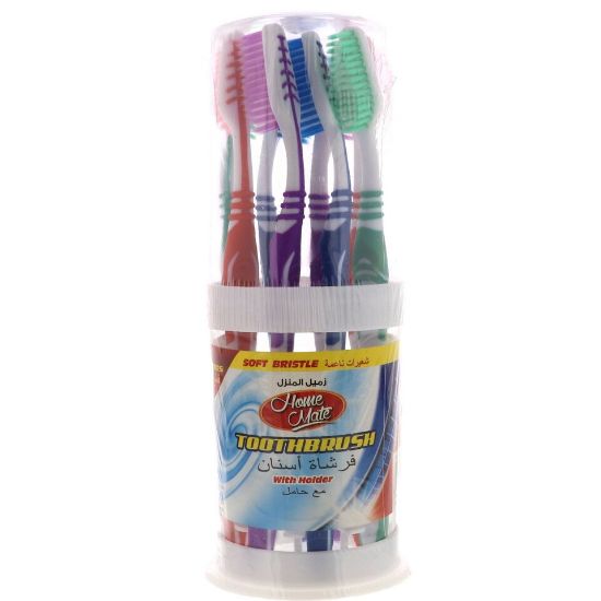 Picture of Home Mate Soft Bristle Toothbrush Assorted Color 8pcs