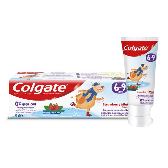 Picture of Colgate Kids Toothpaste Natural Strawberry Mint 6-9 Years Fluoride Free 60ml