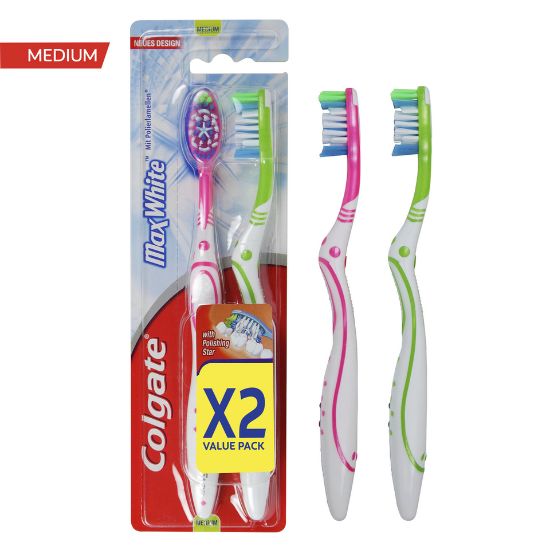 Picture of Colgate Toothbrush Max White Medium Assorted Color 2pcs