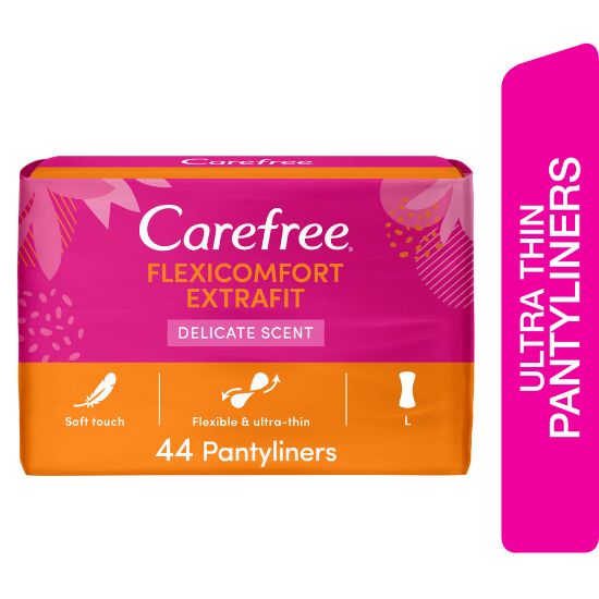 Picture of Carefree Panty Liners FlexiComfort ExtraFit Delicate Scent 44pcs