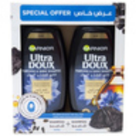 Picture of Garnier Ultra Doux Shampoo Black Charcoal & Nigella Seed Oil 2 x 400ml