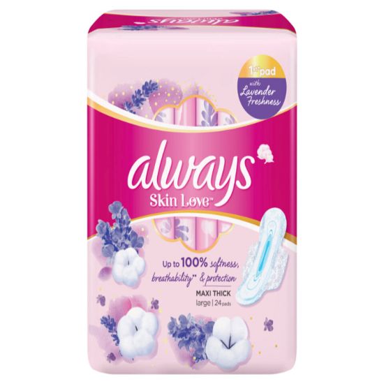 Picture of Always Skin Love Pads Lavender Freshness Thick & Large 24pcs