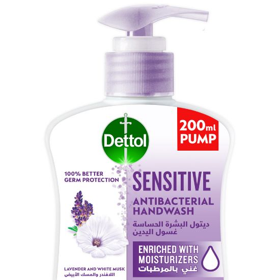 Picture of Dettol Sensitive Handwash Liquid Soap Lavender & White Musk Fragrance 200ml