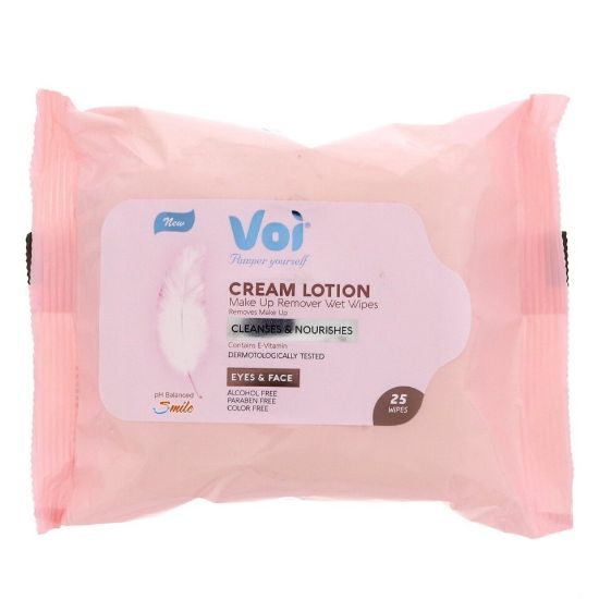 Picture of Voi Cream Lotion Make Up Remover Wet Wipes 25pcs