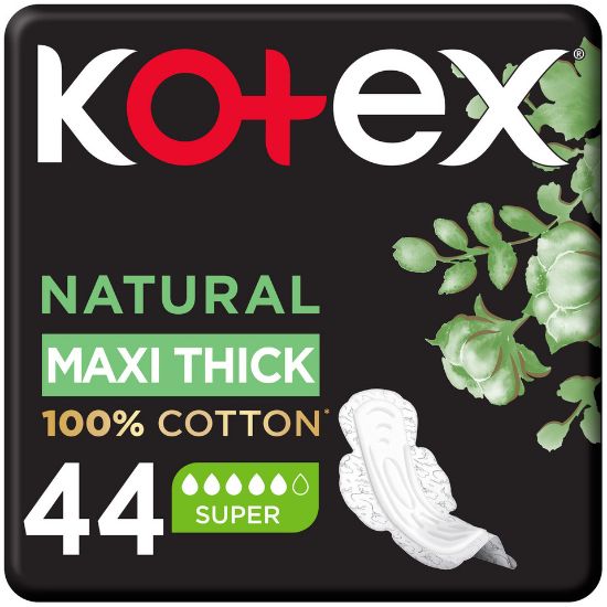 Picture of Kotex Natural Cotton Maxi Thick Super with Wings 44pcs