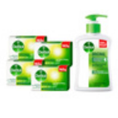 Picture of Dettol Anti-Bacterial Soap Original 4 x 165g + Handwash 200ml