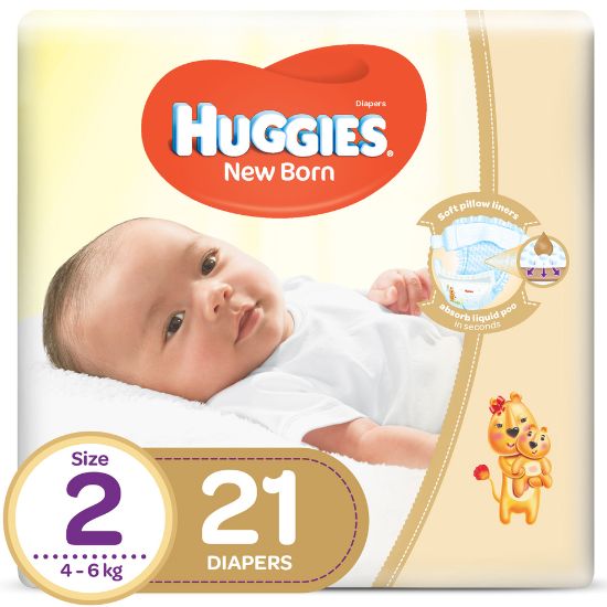 Picture of Huggies New Born Size 2 Carry 4-6kg 21pcs