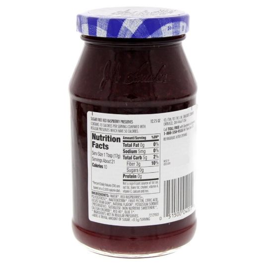 Picture of Smucker's Sugar Free Red Raspberry Preserves 361g(N)