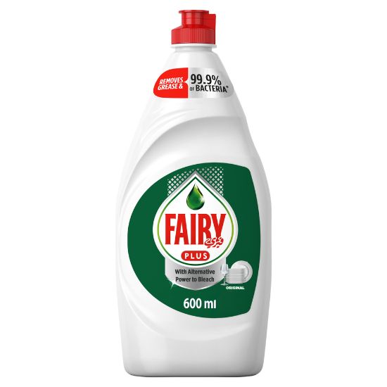 Picture of Fairy Plus Original Dishwashing Liquid Soap With Alternative Power To Bleach 600ml(N)