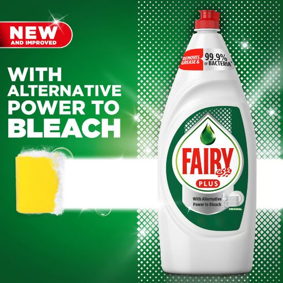 Picture of Fairy Plus Original Dishwashing Liquid With Alternative Power To Bleach Value Pack 1.25 Litres(N)