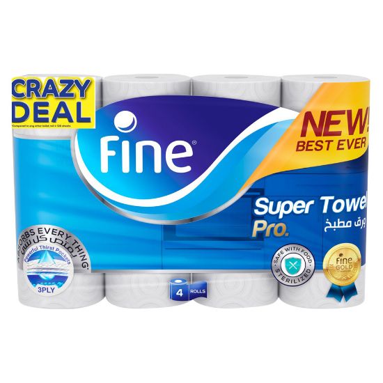 Picture of Fine Super Towel Pro 3ply 4 Rolls