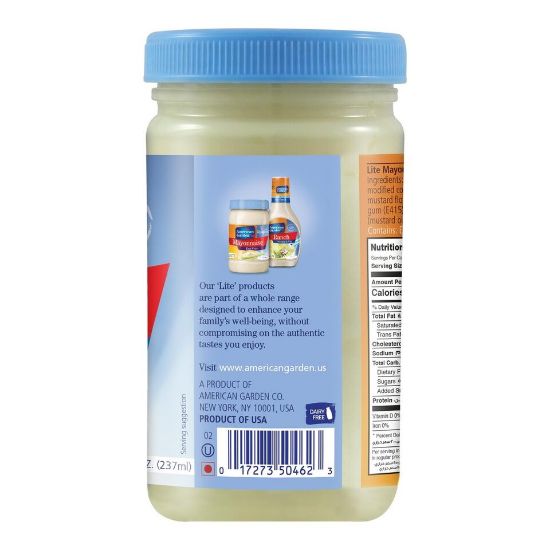 Picture of American Garden Real Mayonnaise Light Gluten Free, Dairy Free 237 ml