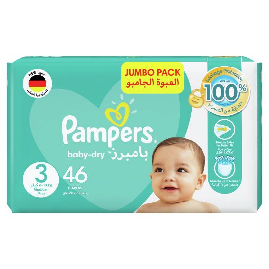 Picture of Pampers Baby-Dry Diapers Size 3, 6-10kg with Leakage Protection 46pcs