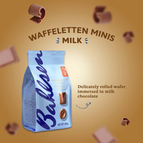 Picture of Bahlsen Waffle Mini Milk Choco Wafer Rolls 100g