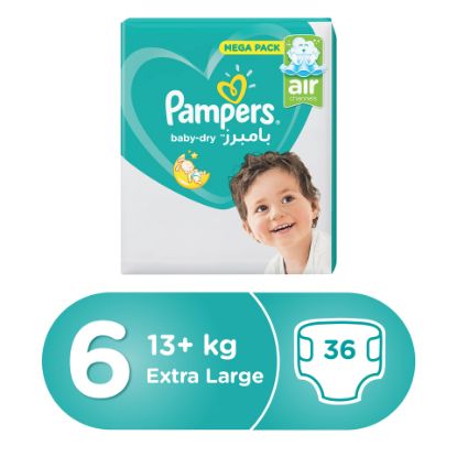 Picture of Pampers Active Baby Dry Diapers, Size 6, Extra Large, 13+ kg, Mega Pack, 36pcs