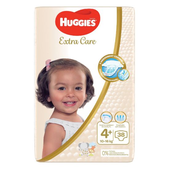 Picture of Huggies Extra Care Diaper Size 4+ 10-16kg 38 pcs