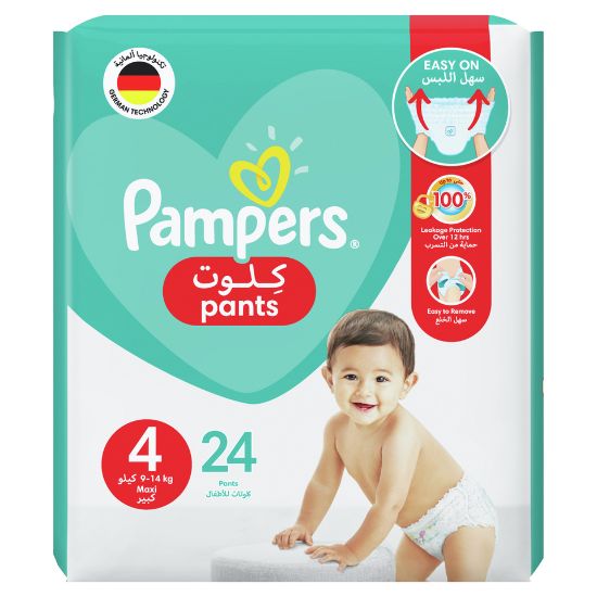 Picture of Pampers Baby-Dry Pants Diapers Size 4, 9-14kg With Stretchy Sides for Better Fit 24pcs