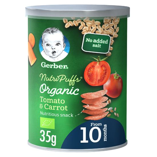 Picture of Gerber Baby Food Organic Nutri Puffs Tomato & Carrot From 10 Months 35g