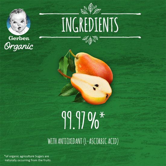 Picture of Gerber Organic Pear Baby Food From 6 Months 90 g