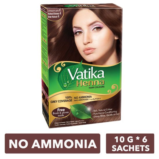 Picture of Vatika Henna Hair Color 4 Natural Brown 60g