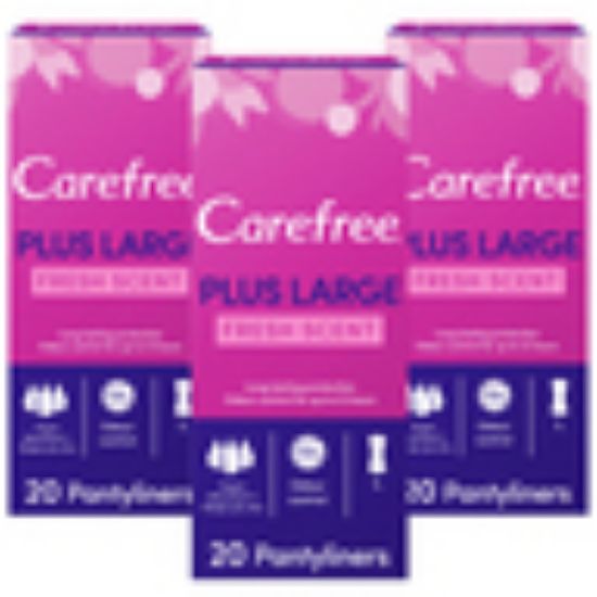 Picture of Carefree Panty Liners Plus Large Fresh Scent 20pcs 2+1