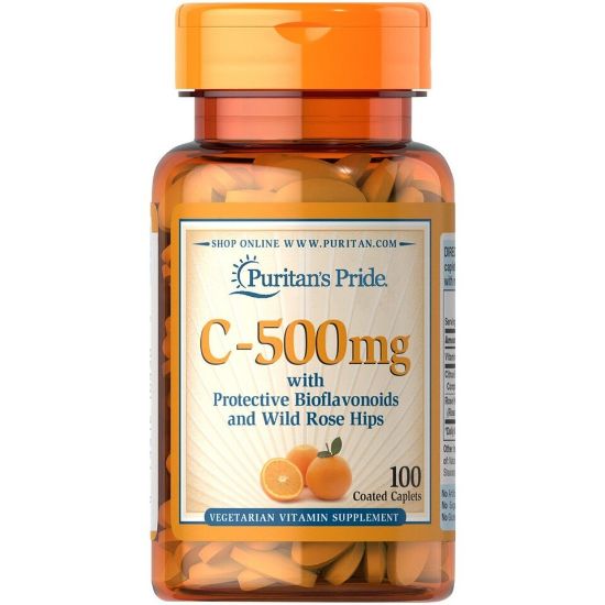 Picture of Puritan's Pride Vitamin C-500mg With Bioflavonoids & Wild Rose Hips 100pcs