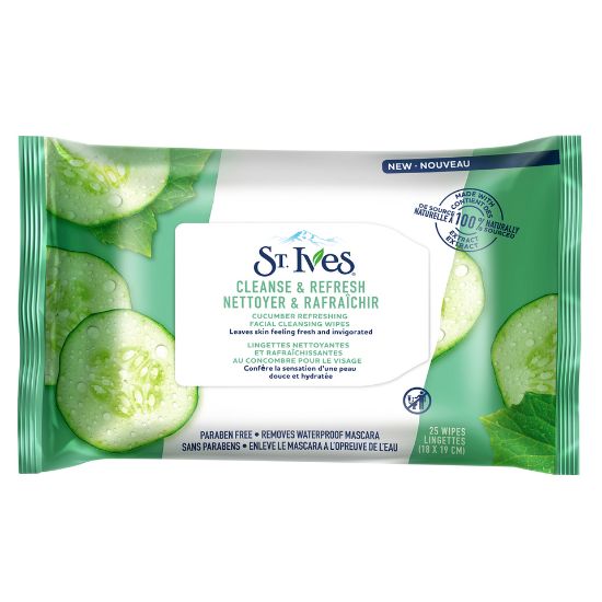 Picture of St. Ives Cucumber Refreshing Facial Cleansing Wipes 25pcs