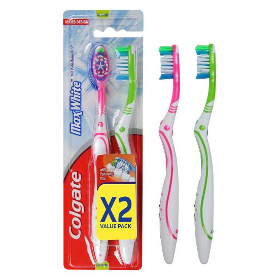 Picture of Colgate Toothbrush Max White Medium Assorted Color 2pcs