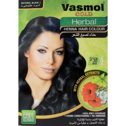 Picture of Vasmol Gold Herbal Henna Black 6 x 10g