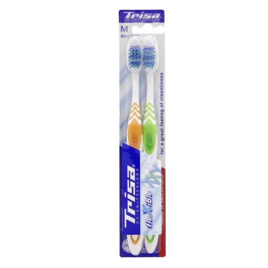 Picture of Trisa Toothbrush Flexible Medium 2pc Assorted Colours