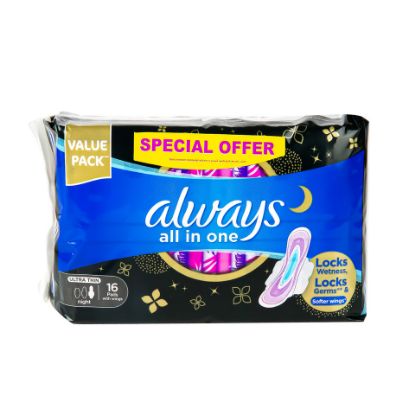 Picture of Always All in One Ultra Thin Night Sanitary Pads 16pcs