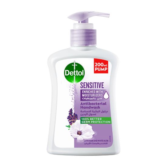 Picture of Dettol Sensitive Handwash Liquid Soap Lavender & White Musk Fragrance 200ml