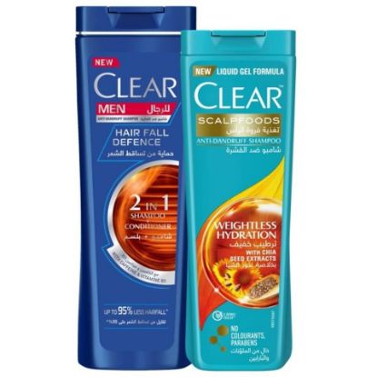 Picture of Clear Men 2in1 Hair Fall Defence Shampoo 400ml + Scalpfoods 350ml