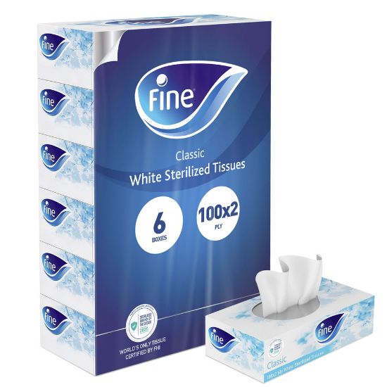 Picture of Fine Facial Tissue Classic White Sterilized 2ply 100 Sheets