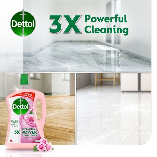 Picture of Dettol Rose Antibacterial Power Floor Cleaner 3Litre