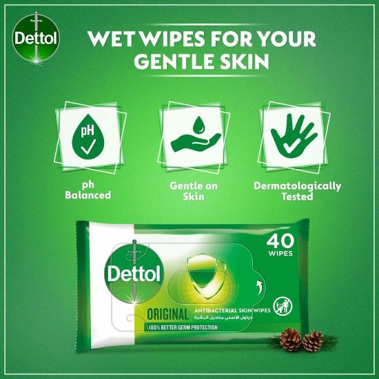 Picture of Dettol Original Antibacterial Skin Wipes 40pcs